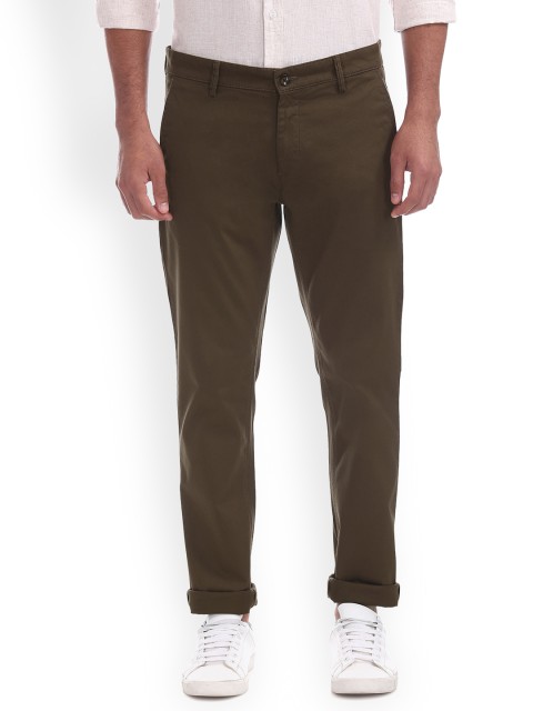 

Arrow Sport Men Brown Slim Fit Solid Regular Trousers