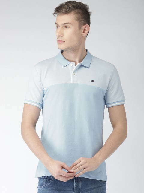 

Arrow Sport Men Blue Solid Polo Collar T-shirt