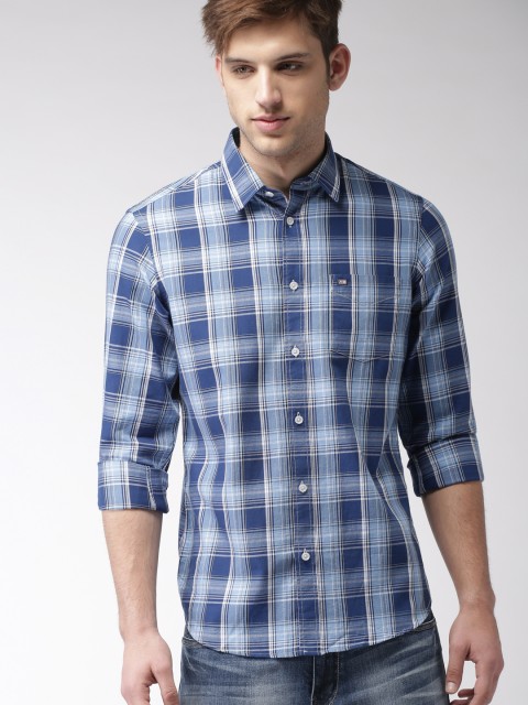 

Arrow Sport Men Blue & Off-White Checked Slim Fit Casual Shirt