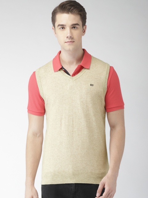 

Arrow Sport Men Beige Solid Sweater Vest