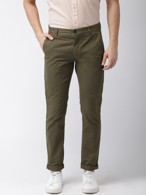 

Arrow Sport Men Olive Green Slim Fit Solid Chinos
