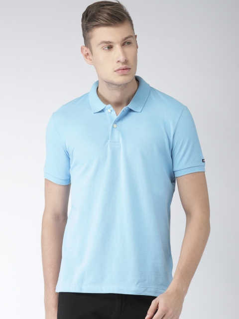 

Arrow Sport Men Blue Solid Polo Collar T-shirt