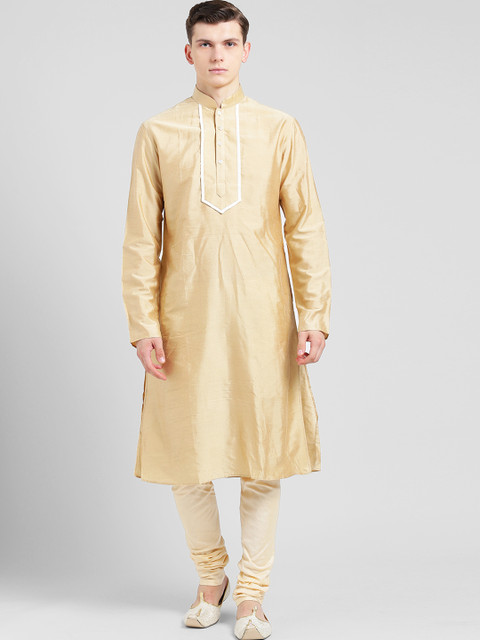 

KISAH Men Beige Solid Kurta with Churidar