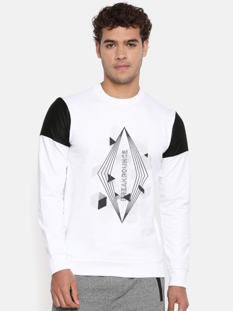 

Breakbounce Men White Printed Sweatshirt