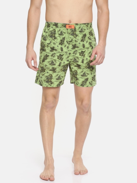 

Bareblow Men Green Printed Boxers BBBX53XXL