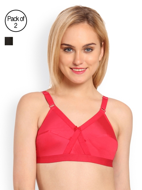 

Innocence Pack of 2 Full-Coverage T-Shirt Bras BBAPLIN66451, Red