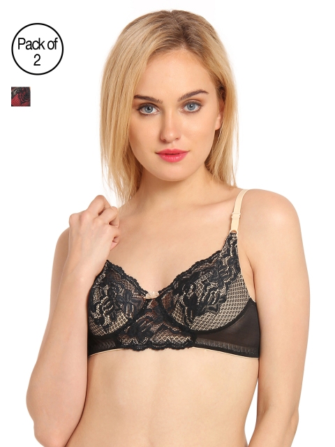 

Innocence Pack of 2 Medium-Coverage Everyday Bras BBAPLIN66443, Coral