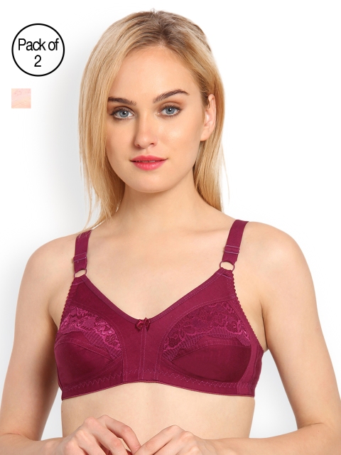 

Innocence Pack of 2 Full-Coverage T-Shirt Bras BBAPLIN66447, Purple