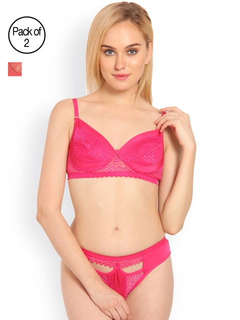 

Innocence Women Pack of 2 Lingerie Set BBAPLIN66411, Coral