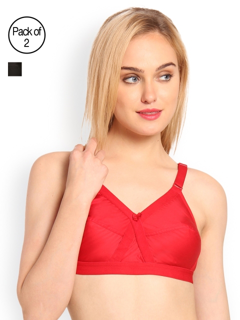 

Innocence Pack of 2 Full-Coverage T-Shirt Bras BBAPLIN66449, Red