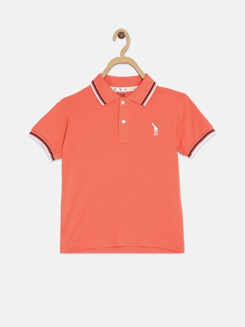 

Blue Giraffe Boys Coral Solid Polo Collar T-shirt
