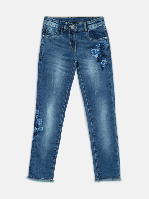 

Blue Giraffe Girls Navy Blue Slim Fit Mid-Rise Clean Look Jeans