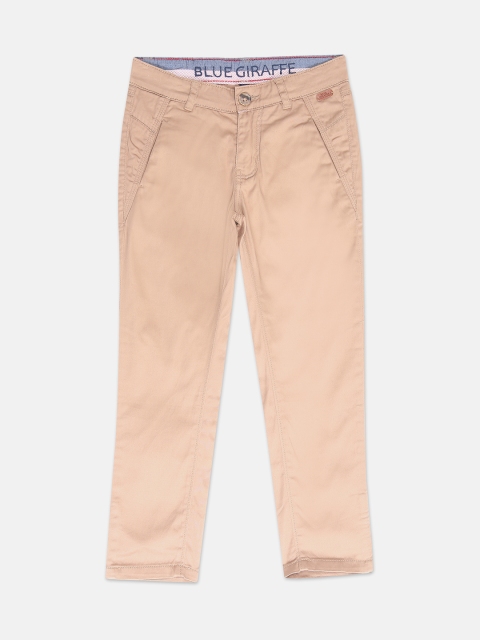 

Blue Giraffe Boys Beige Regular Fit Solid Regular Trousers