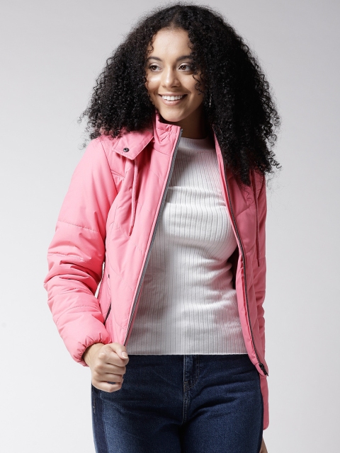 

Fort Collins Women Pink Solid Hooded Parka Jacket