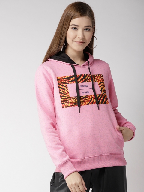 

Fort Collins Women Pink Printed Hooded Sweatshirt