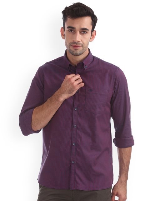 

Arrow Sport Men Purple Slim Fit Striped Casual Shirt