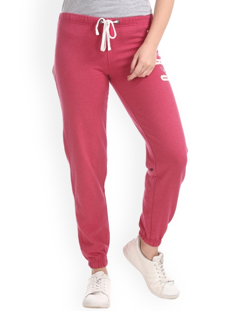 

Aeropostale Women Pink Solid Straight-Fit Joggers
