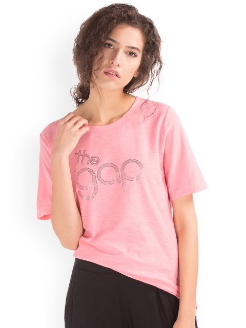 

GAP Women Pink Throwback Foil Logo Top