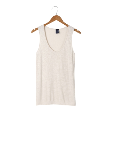 

GAP Women Beige Modal Scoop Top