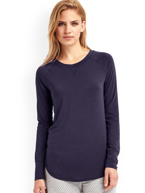 

GAP Women Blue Solid Pure Body Long Sleeve Top