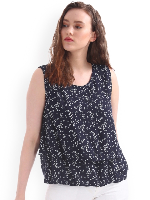 

GAP Women Blue Layered Printed Top