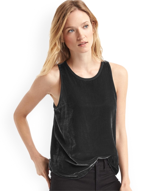

GAP Women Black Velvet Racerback Top