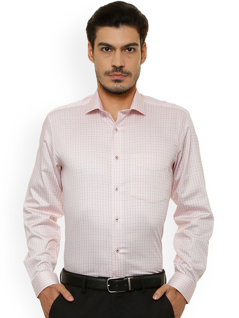 

Van Heusen Men Pink Regular Fit Checked Formal Shirt