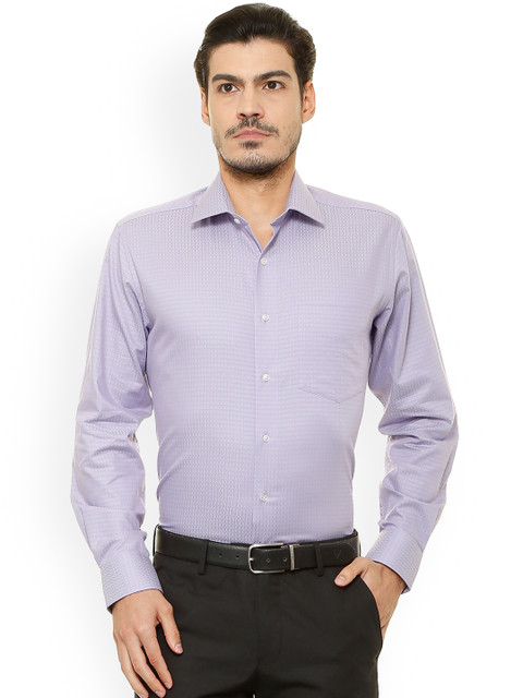 

Van Heusen Men Lavender Regular Fit Self Design Formal Shirt