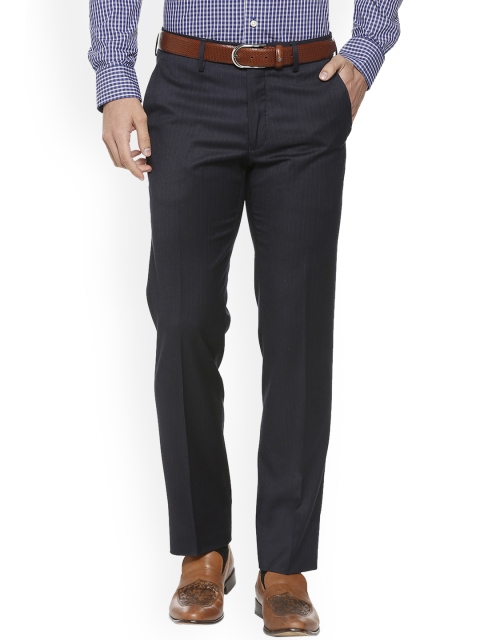 

Van Heusen Men Charcoal Slim Fit Solid Formal Trousers