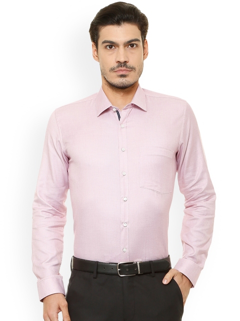 

Van Heusen Men Pink Slim Fit Self Design Formal Shirt