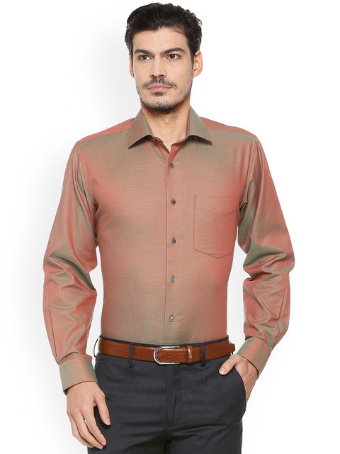 

Van Heusen Men Rust Regular Fit Self Design Formal Shirt