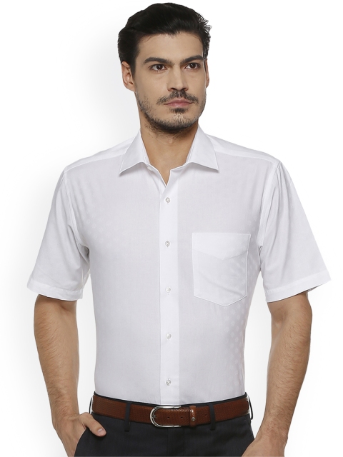 

Van Heusen Men White Self Design Formal Shirt