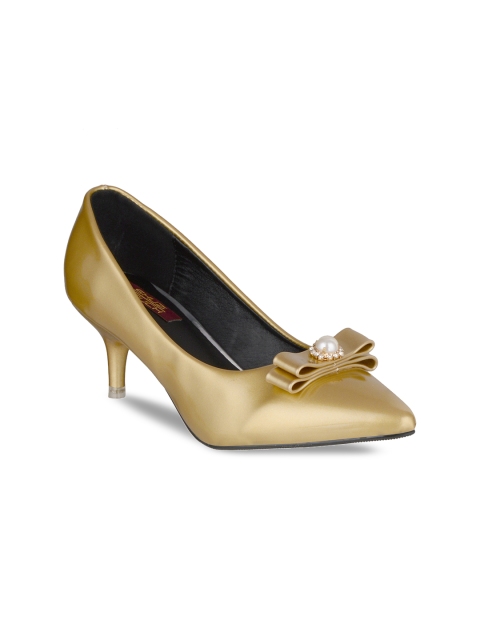 

SHUZ TOUCH Women Gold-Toned Solid Pumps