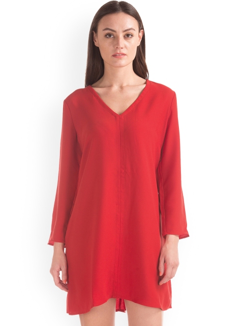 

GAP Women Red Solid Swing Dress
