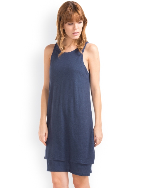 

GAP Women Navy Blue Double Layer Dress