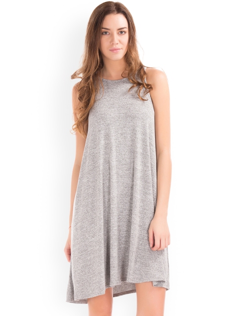 

GAP Women Grey Solid Softspun A-Line Tank Dress