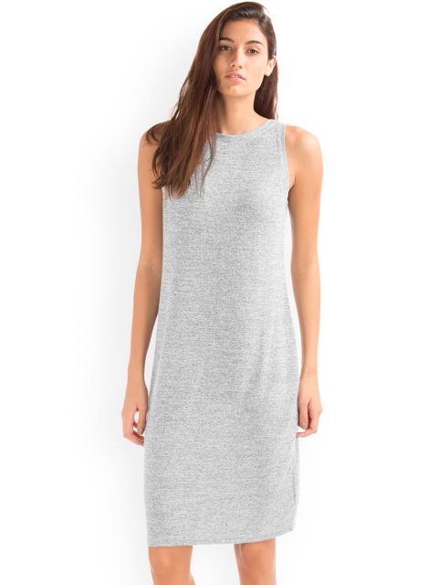 

GAP Women Grey Soft Spun Marled Midi Dress