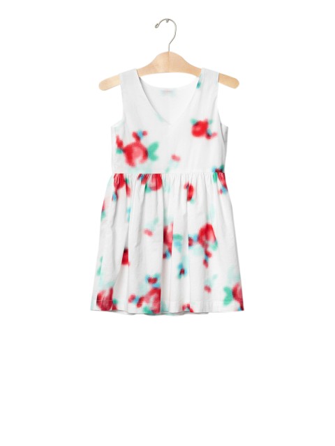

GAP Girls White Floral V-Back Fit & Flare Dress