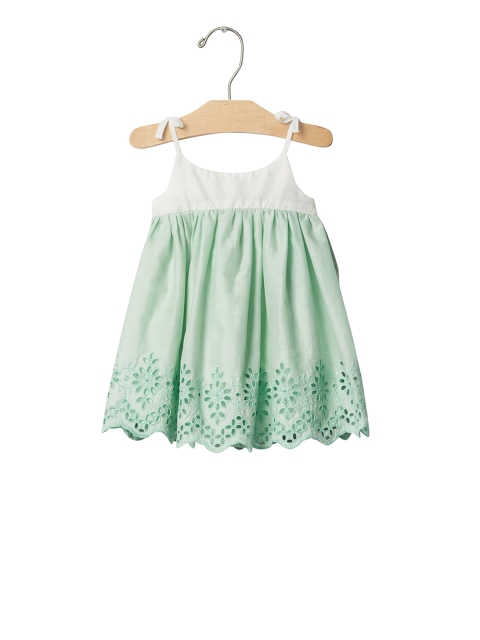 

GAP Girls Green Mix Fabric Eyelet Dress