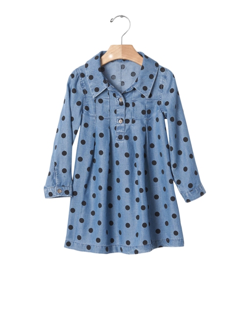 

GAP Girls Blue 1969 Pintuck Chambray Dress