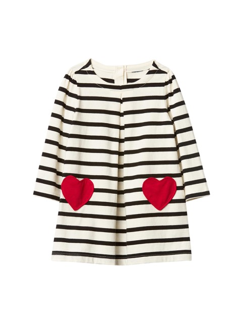 

GAP Girls White & Black Love Stripe Pleat Dress