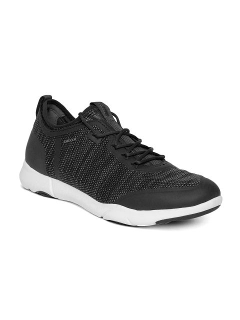 

Geox Men Black & Grey Woven Design Sneakers