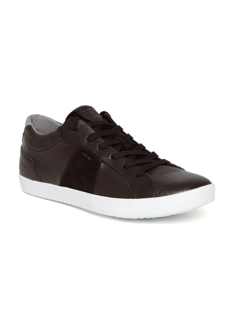 

Geox Men Black Leather Sneakers