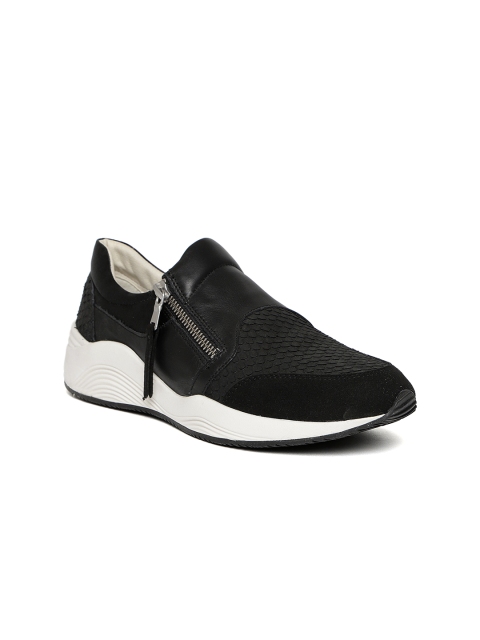 

Geox Women Black Snakeskin Texture Slip-On Sneakers