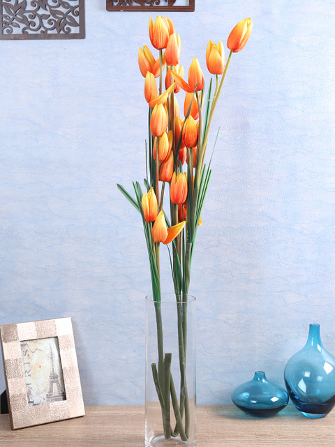 

Fourwalls Set Of 4 Green Artificial Jasmine Flower Stems, Orange