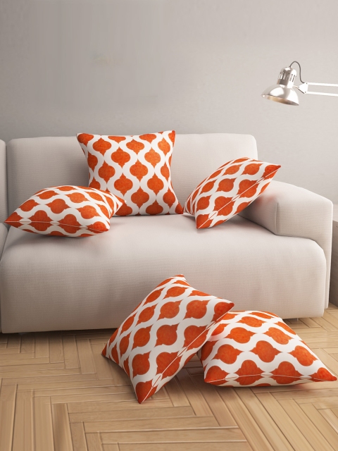 

Story@home Rust Set of 5 Geometric Square Cushion Covers