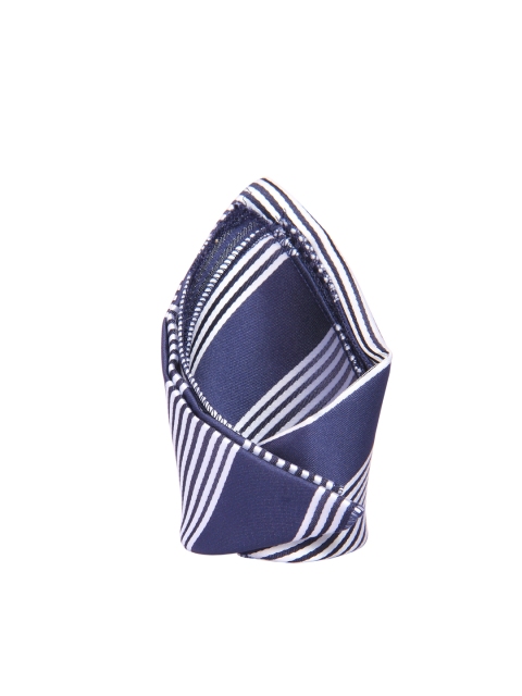 

Tossido Men Blue & White Striped Pocket Square