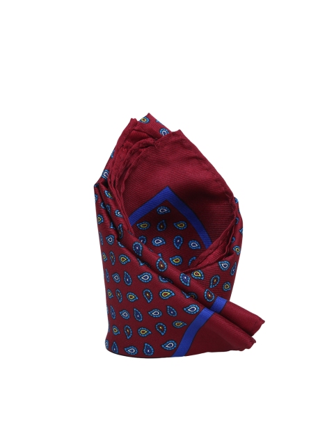 

Tossido Men Red & Blue Printed Pocket Square, Maroon