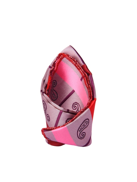 

Tossido Men Pink & Multicoloured Woven Pocket Square