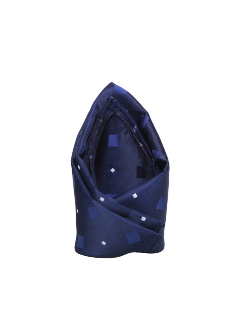 

Tossido Men Blue Woven-Design Pocket Square